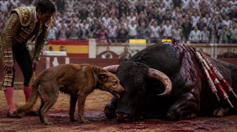 A Stray Dog's Unforgettable Act of Compassion Stuns a Crowded Bullring