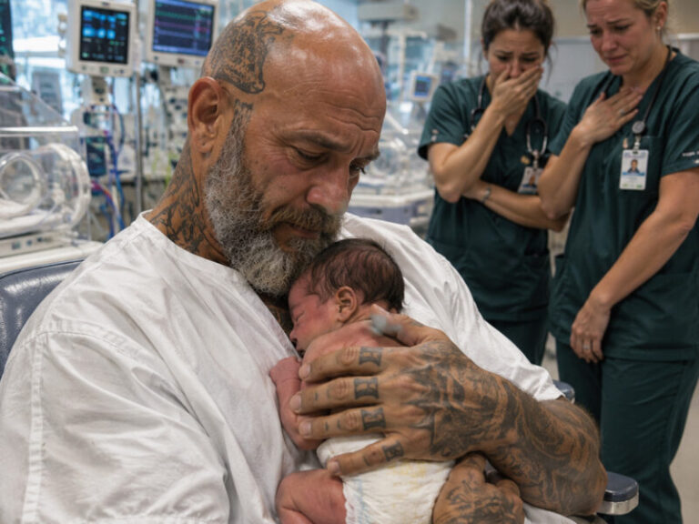 Tattooed Biker Sits With Unvisited Newborn for Hours—Then a Nurse Spots His Wrist and Everything Changes