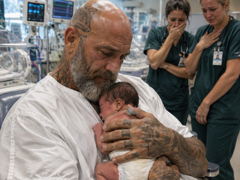 Tattooed Biker Sits With Unvisited Newborn for Hours—Then a Nurse Spots His Wrist and Everything Changes