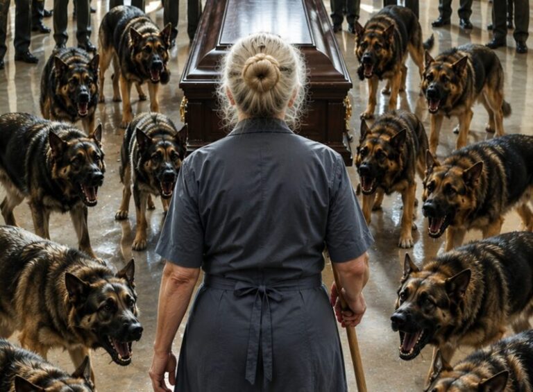 Service Dogs Guarded Their Handler’s Coffin Until One Woman Arrived