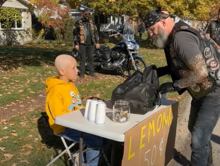 A Dying Boy's Lemonade Stand Stayed Empty All Afternoon — Until Bikers Saw What His Sign Really Said Underneath '50 Cents'