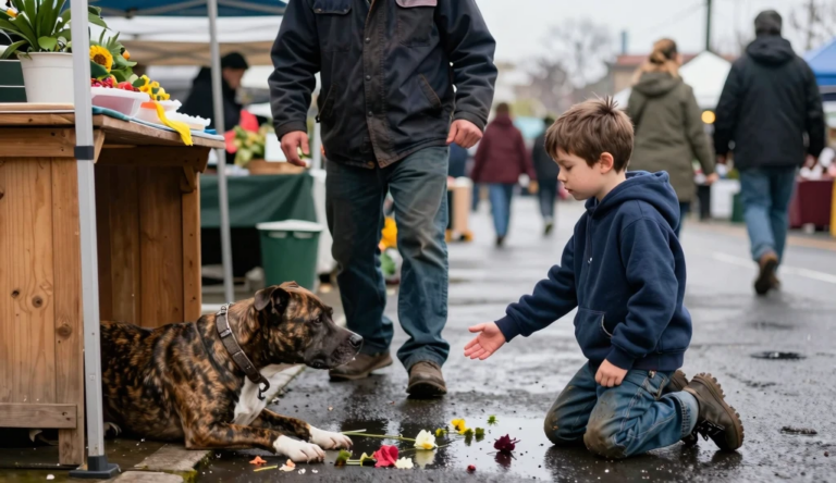 Stray Dog Protects Flower Boy and Exposes Hidden Danger at Market